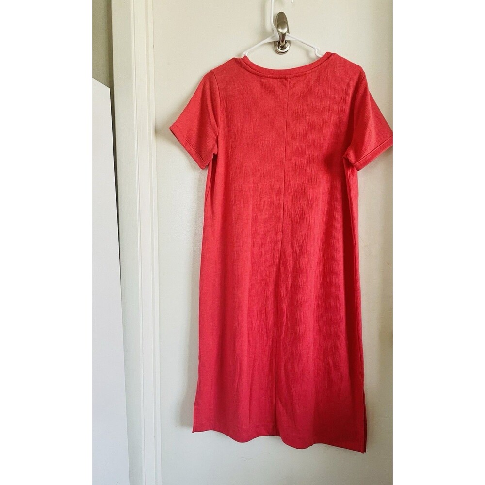 Jessica Simpson Pink Knit T-Shirt Dress Solid Round Neck Short Sleeve Knee M